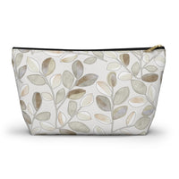 Cherry Plum Leaves Accessory Pouch w T-bottom in Brown